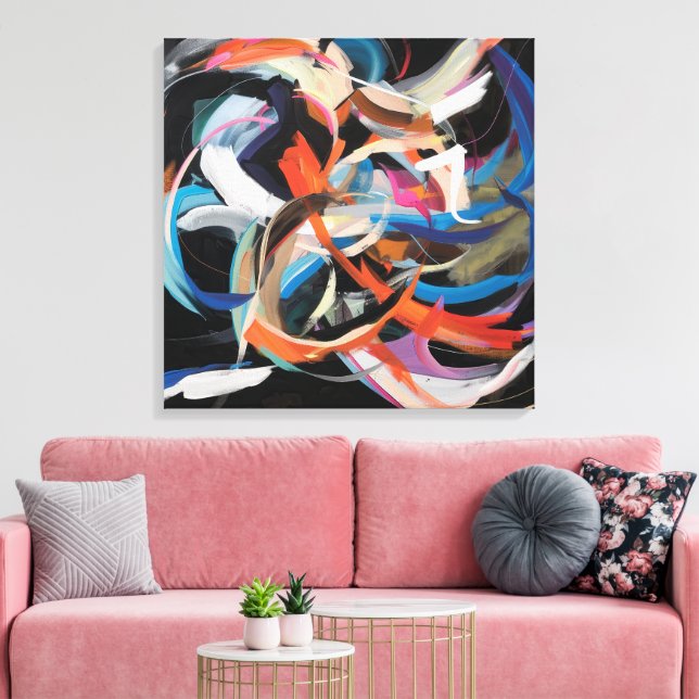 Abstrakt Dancer i dynamisk rörelse Canvastryck (Insitu (Vardagsrum))