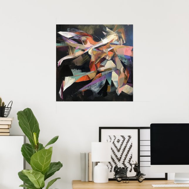 Abstrakt Dancer i dynamisk rörelse Poster (Hemmakontoret)