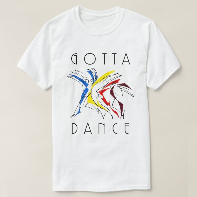 Abstrakt Dancers Dancing - Dance Älskare Artwork Tee Shirt (Design framsida)