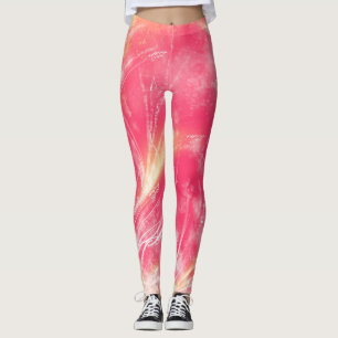 Abstrakt Dandelions & Fireflies Red Leggings