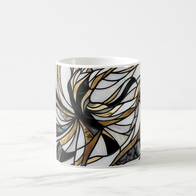 Abstrakt dansare guldfläckig rörelse kaffemug kaffemugg (Center)