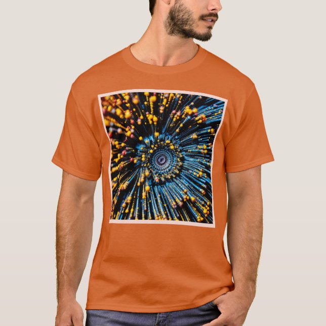 Abstrakt Data Stream Art T Shirt (Framsida)