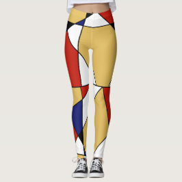 ABSTRAKT DE-STIJL KONST FÖR MONDRIAN LEGGINGS