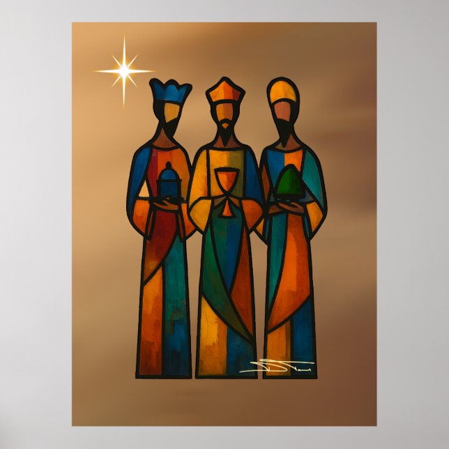 Abstrakt De Tre Visa Männen Poster (Framsidan)