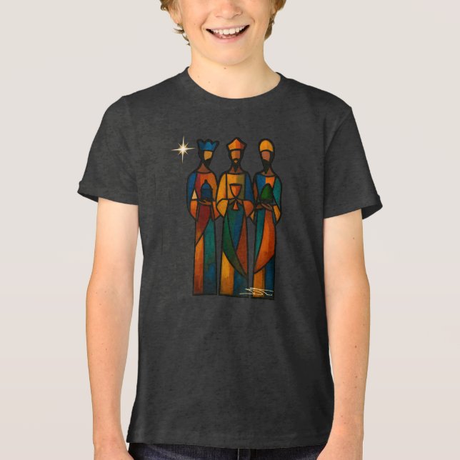 Abstrakt De Tre Visa Männen T Shirt (Framsida)