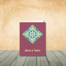 Abstrakt Deco, Teal, Mauve and Cream Note Cards Tack Kort