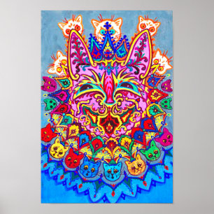 Abstrakt Decorative Cat, Louis Wain Poster
