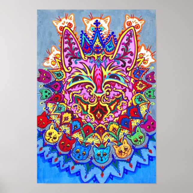 Abstrakt Decorative Cat, Louis Wain Poster (Framsidan)
