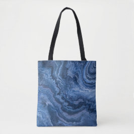 Abstrakt Deep Blue Marble Tygkasse