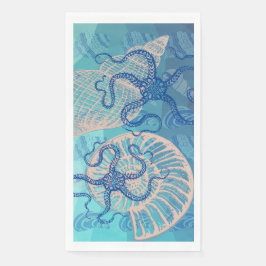 Abstrakt Deep Blue Sea Papper Guest Towers Pappersservett