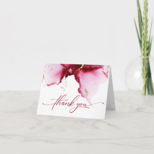 Abstrakt Deep Rosa Ruby Red Geode - tackkort