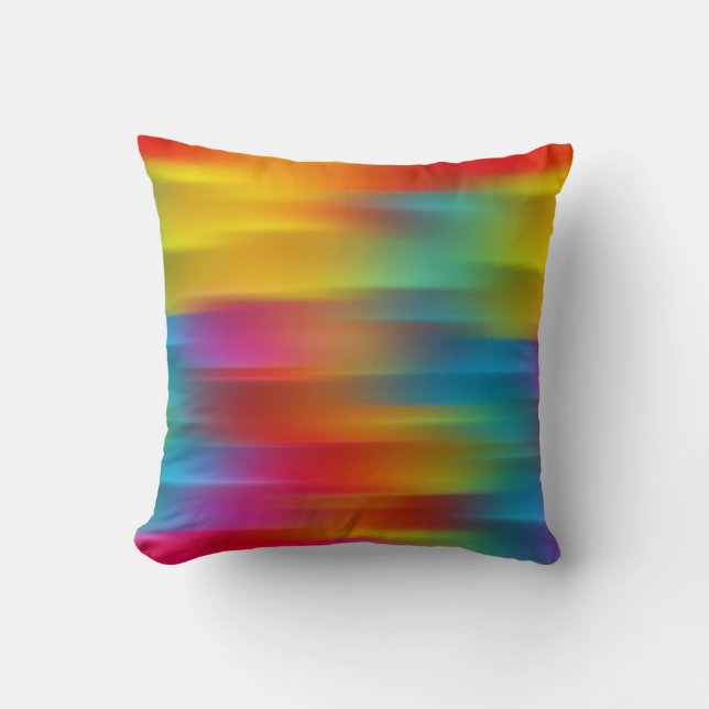 Abstrakt Dekorativ kudde med flera färgader (Framsida)