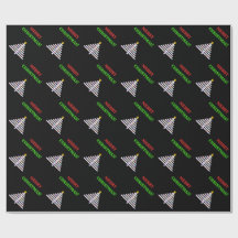 Abstrakt dekorerad julgran + Hälsning