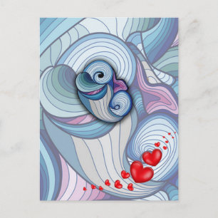 Abstrakt delfin vykort