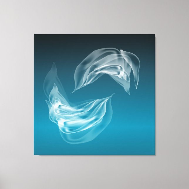 Abstrakt-delfiner vid uppspelning av arbetsyta canvastryck (Framsida)