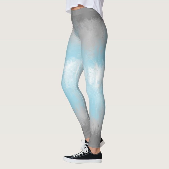 Abstrakt Demiboy Pride Flagga Leggings (Vänster)