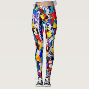 Abstrakt den färgrika mönstermultifärgaden mål leggings