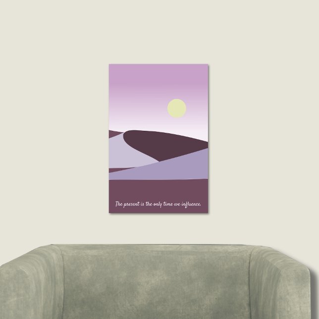 Abstrakt Desert liggande Lila Art Poster (Abstract Desert Landscape Purple Art Poster)