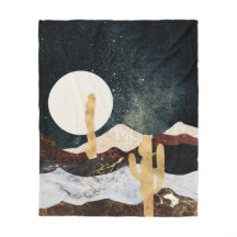 Abstrakt Desert Night Himmel med Golden Cactus