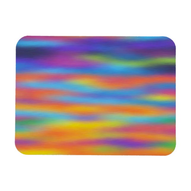 Abstrakt Desert Sunset Himlar Artwork Magnet (Horisontell)