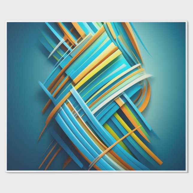 abstrakt design blå presentpapper (Platt)