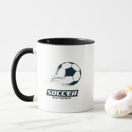 Abstrakt design för partikelfotbollsturnering mugg