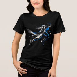 Abstrakt design för snabb löpare med atletisk röre t shirt
