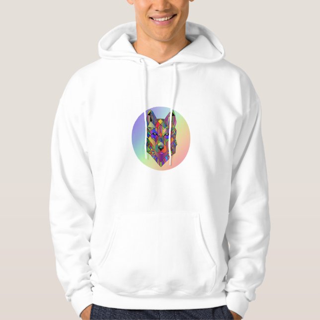 Abstrakt design för spektrumvarg  hoodie (Framsida)