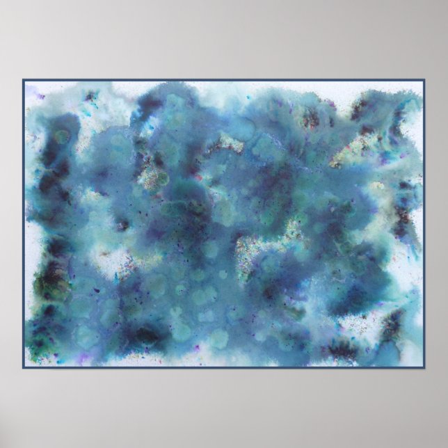 Abstrakt design i blå. poster (Framsidan)