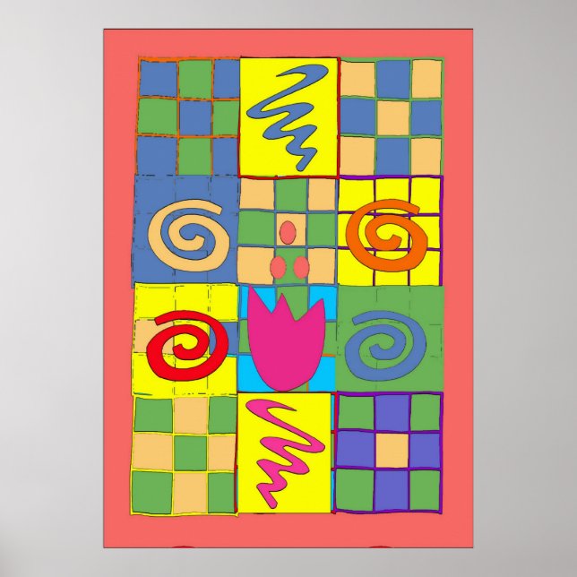 Abstrakt design i fyrkanter poster (Framsidan)