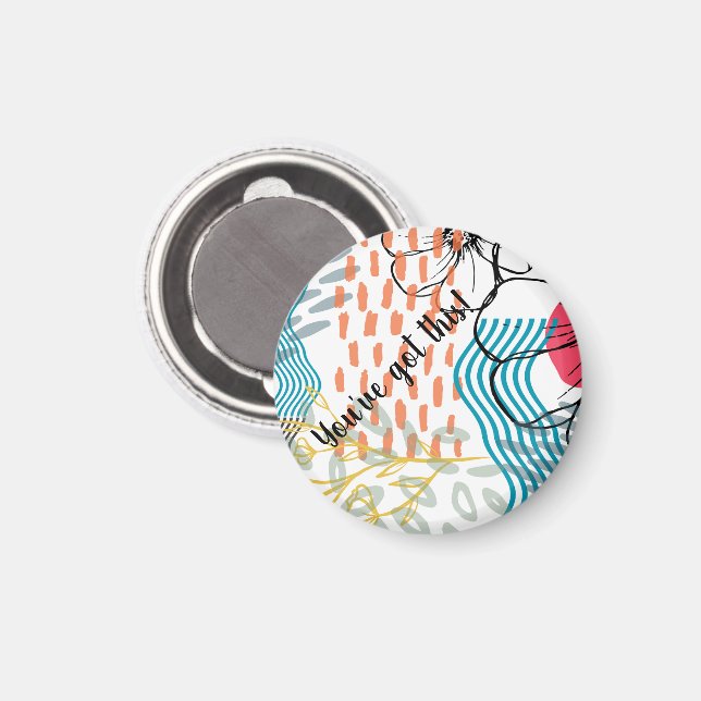 abstrakt design magnet blommor (Front/Back)
