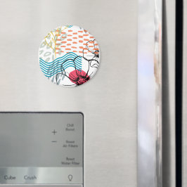 abstrakt design magnet blommor