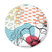 abstrakt design magnet blommor