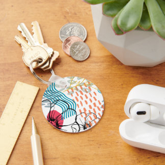 abstrakt design magnet blommor nyckelring