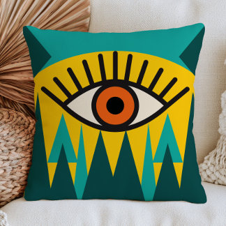 Abstrakt design med onda ögat funky mystisk konst kudde