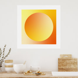 Abstrakt design med orange gradientcirkelvignett poster
