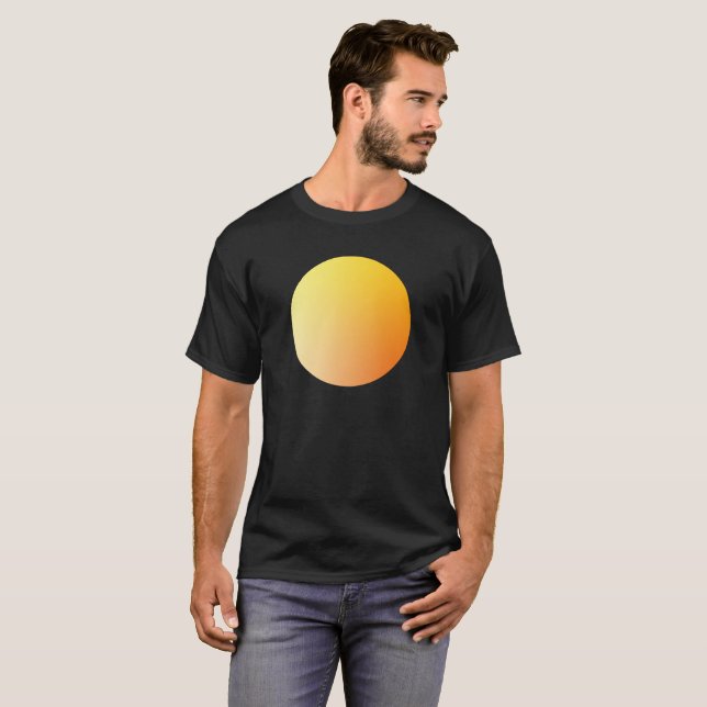 Abstrakt design med orange gradientcirkelvignett t shirt (Hel framsida)