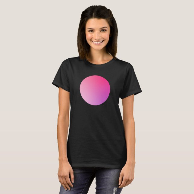 Abstrakt design med rosa gradientcirkelvignett t shirt (Hel framsida)
