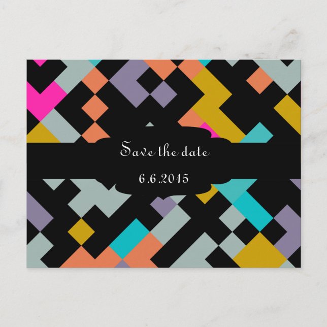 Abstrakt design med sammanlänkade former meddelande vykort (Framsida)