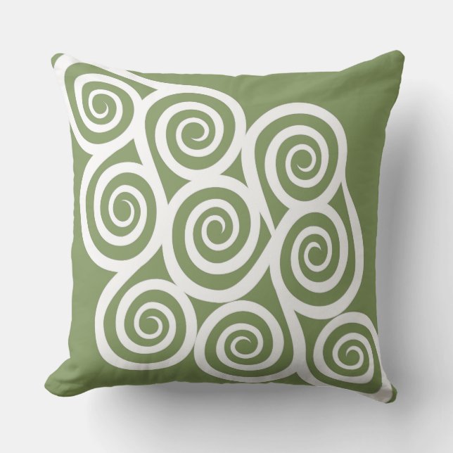 Abstrakt design, modern målning, spiral-former kudde (Framsida)