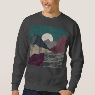 Abstrakt design, naturtema lång ärmad tröja