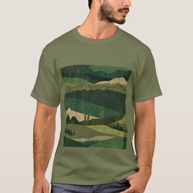 Abstrakt design, naturtema t shirt (Framsida)