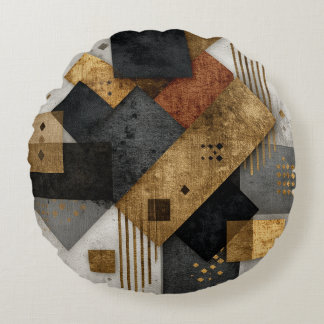 Abstrakt design rund kudde