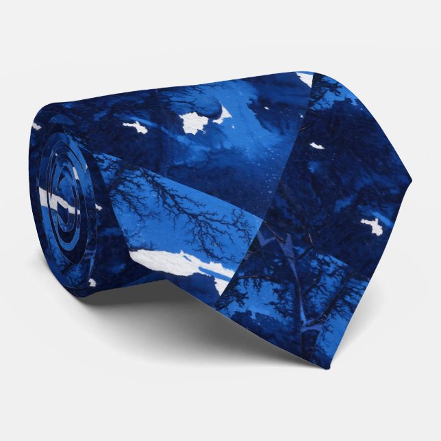 Abstrakt designtid för "Fryst romge" Slips (Rullad)