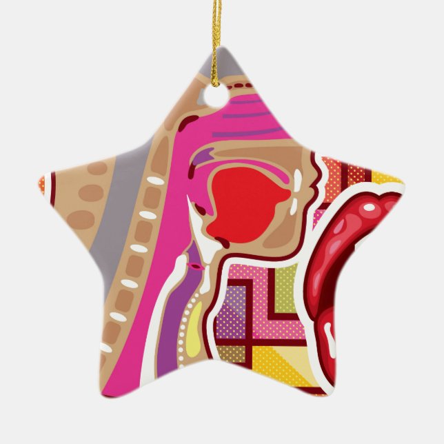 Abstrakt diagram för näsa för konstverkhals n julgransprydnad keramik (Framsidan)