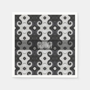 Abstrakt Diamond Öga Curls Mönster Napkins Pappersservett