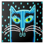 Abstrakt Digital Black Cat-målning Kakelplatta<br><div class="desc">Min abstrakt digitala målning av en svart katt gör den här keramiska plattan till kattälskare!</div>