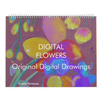 ABSTRAKT DIGITAL BLOMMAR kalendern Kalender