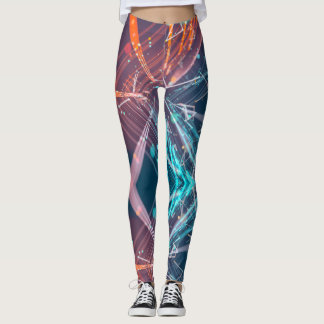 Abstrakt Digital Electronic Modern Art Leggings