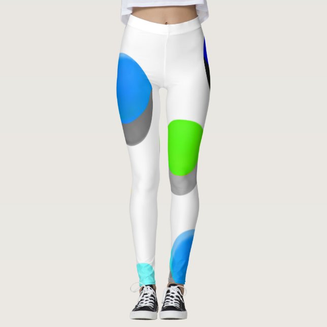 Abstrakt Digital Electronic Modern Art Leggings (Framsida)